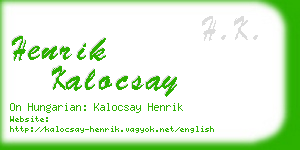 henrik kalocsay business card